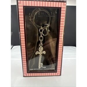 Argento SC Crystalized Swarovski Fleur De Lis Keychain Key Ring